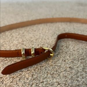 Sophisticated Brown Leather Brooks Brothers Belt with Gold Buckle